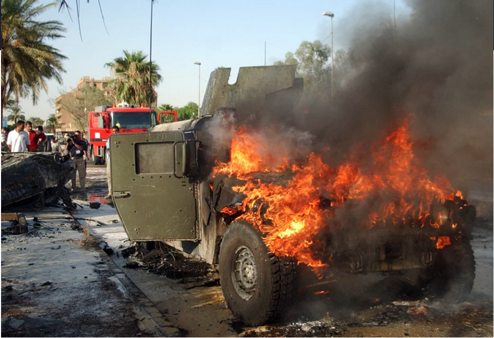 Humvee That was Hit by Mortar  without Komodo Spray System in Saint Peters, MO